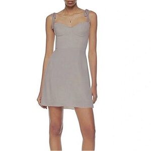 Aritzia Wilfred Fable Sweetheart Bustier Ruffled Neckline Mini Dress Gray Size 4